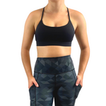 Adjustable sports bra in black