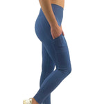 Full length leggings with pockets in ensign blue