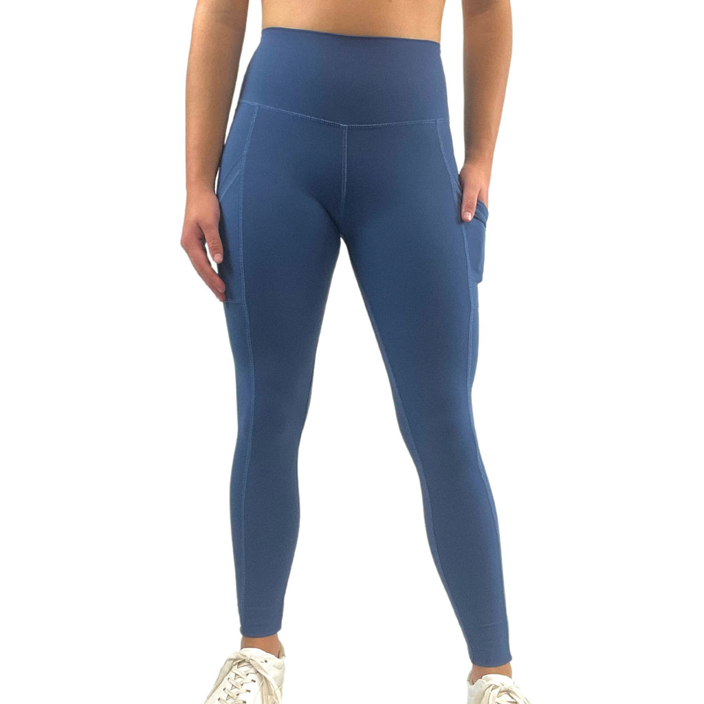 Full length leggings with pockets in ensign blue