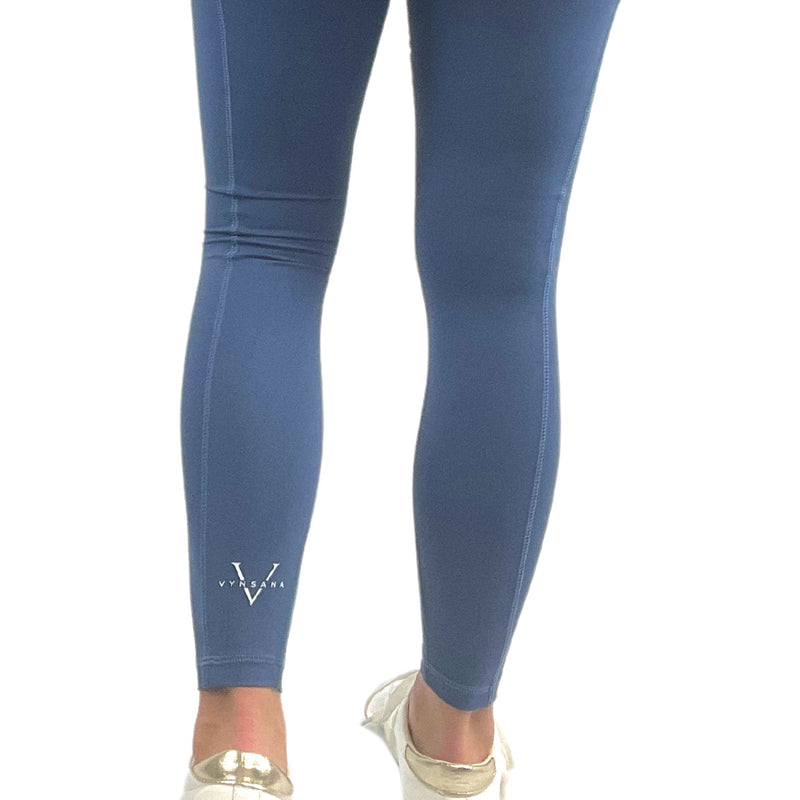 Full length leggings with pockets in ensign blue
