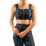 Bandeau Sports Bra with Zipper Front