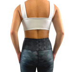 Zip sports bra in white